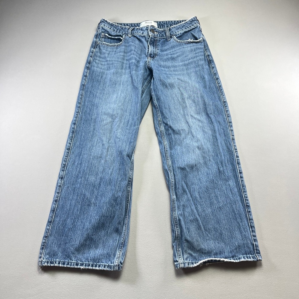 Hollister Baggy Jeans Womens 8/29 Blue Denim Cotton Stretch Low Rise Medium Wash